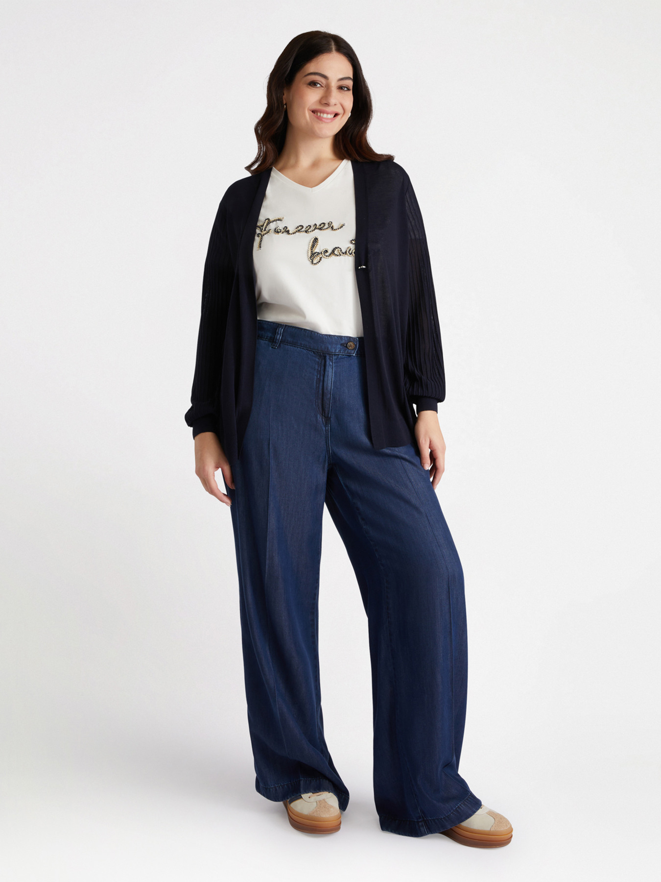 Cardigan con lavorazione pliss&eacute; image number 0