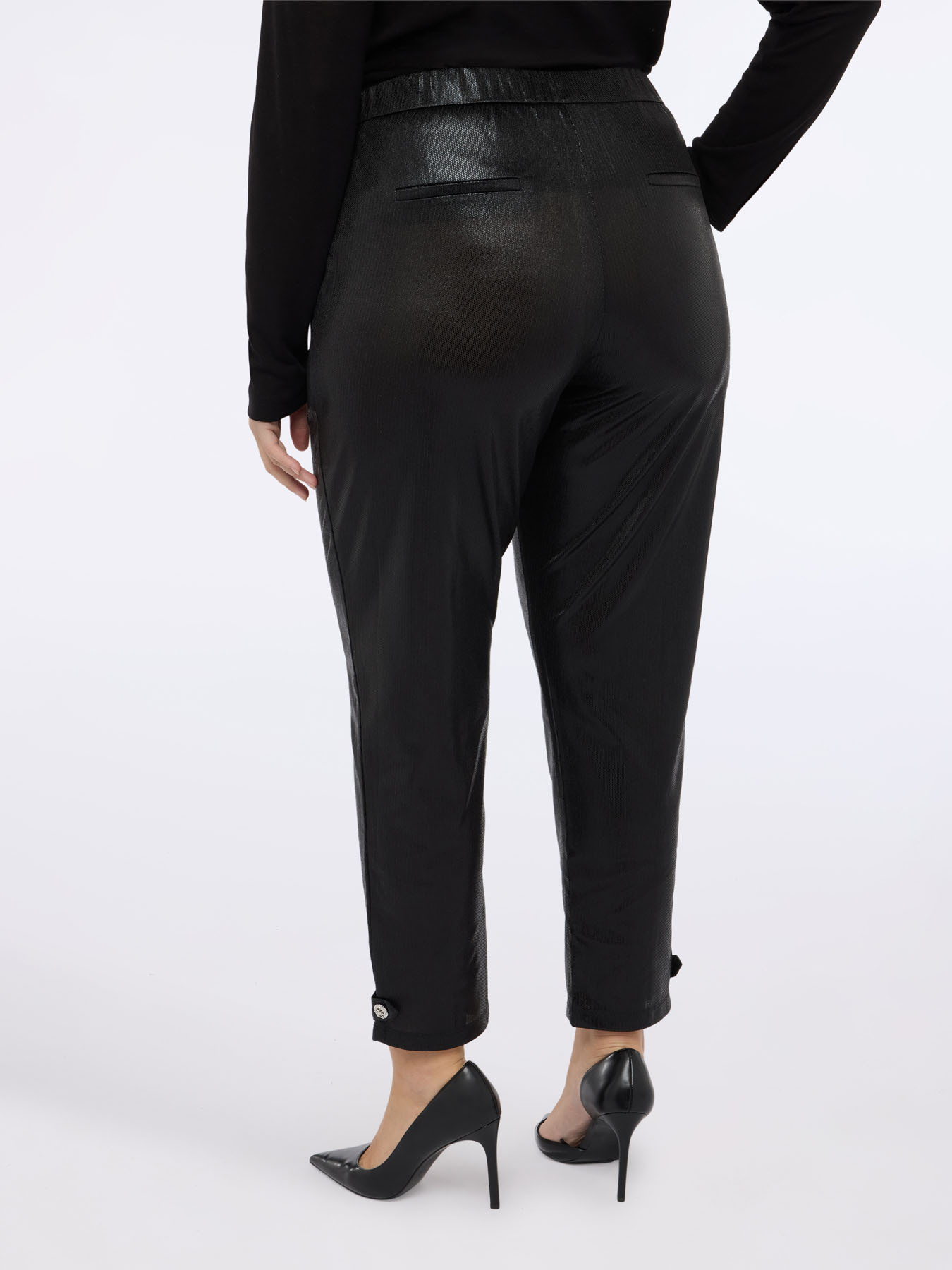 Carrot Fit Hose aus Lurex-Jersey image number 1