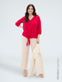 Viscose blouse with knot at the bottom image number 0