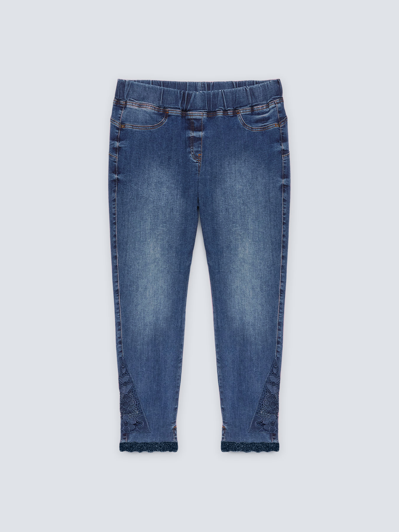 Jeggings with macram&eacute; border at the hem image number 4