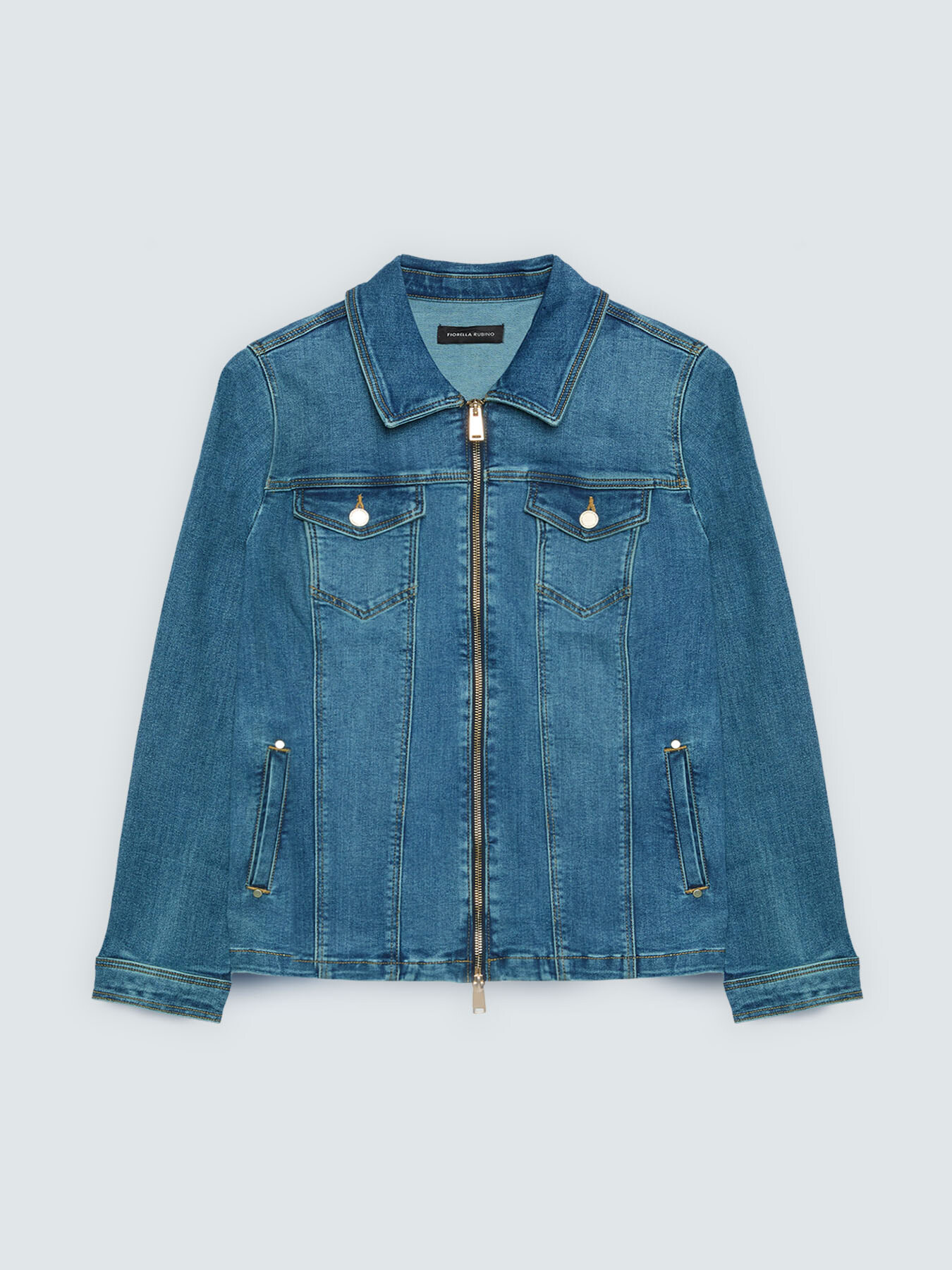Denim jacket with zip image number 4
