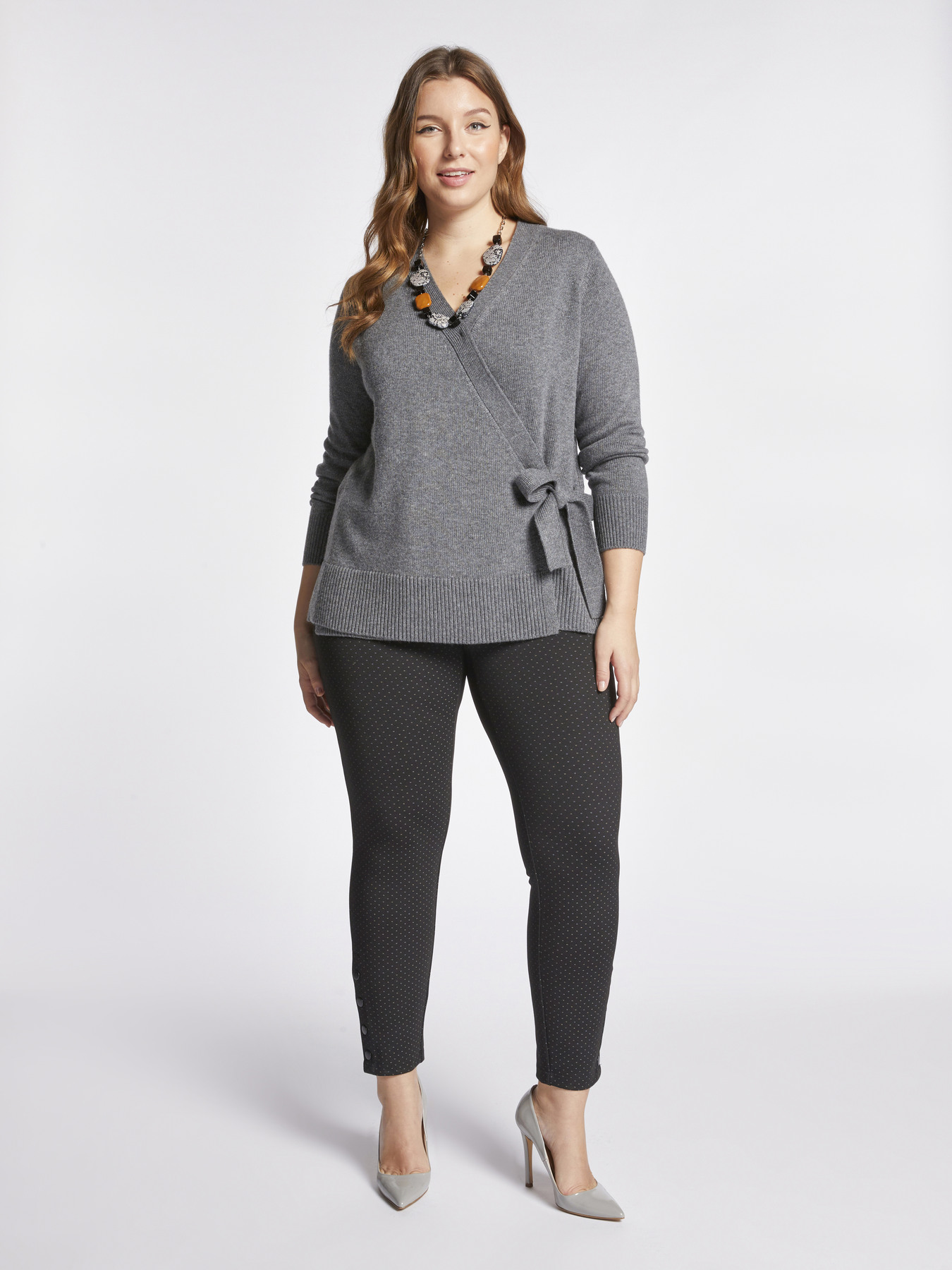 Micro patterned skinny trousers image number 0