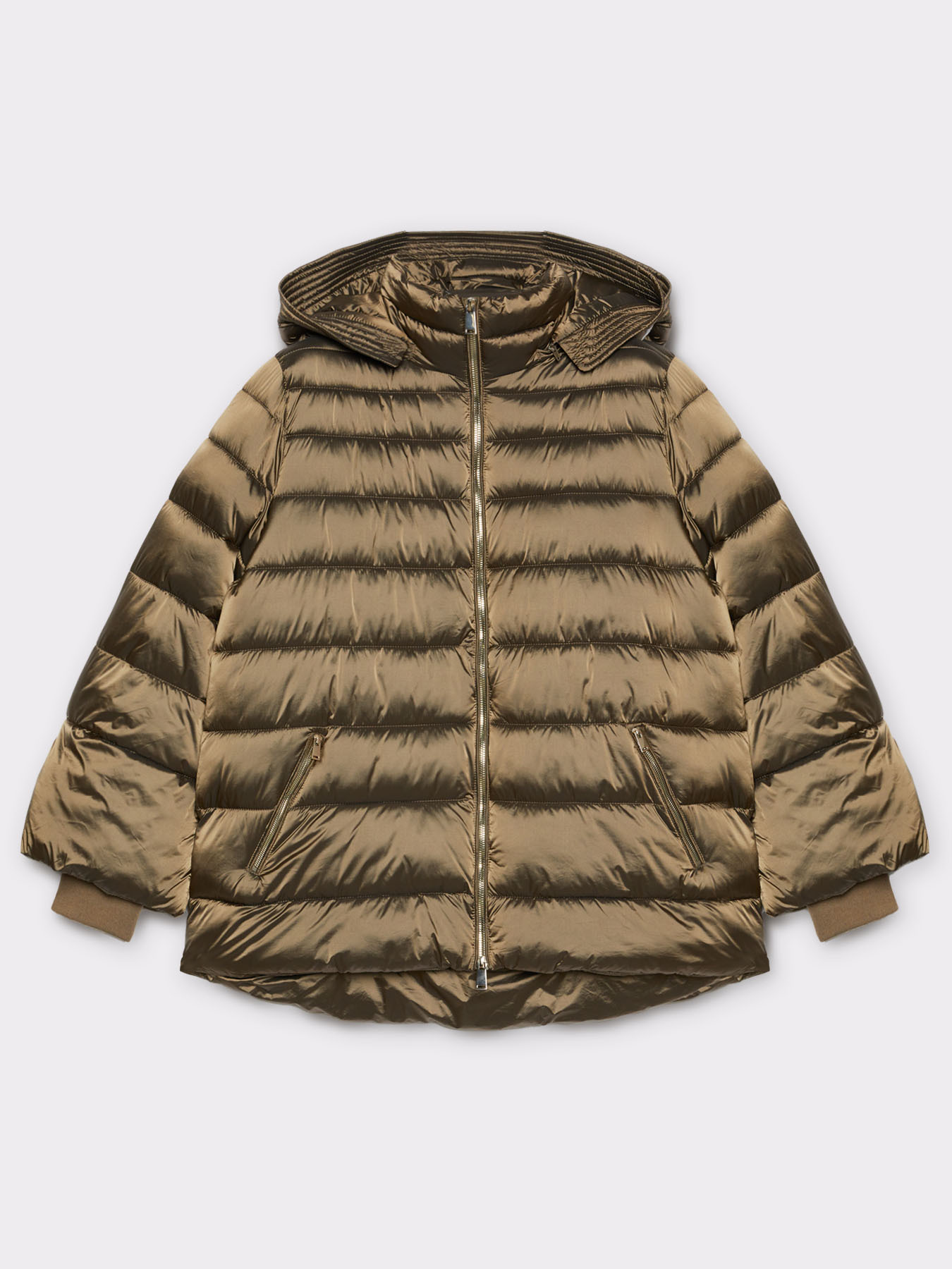 Piumino con cappuccio in nylon cangiante image number 3