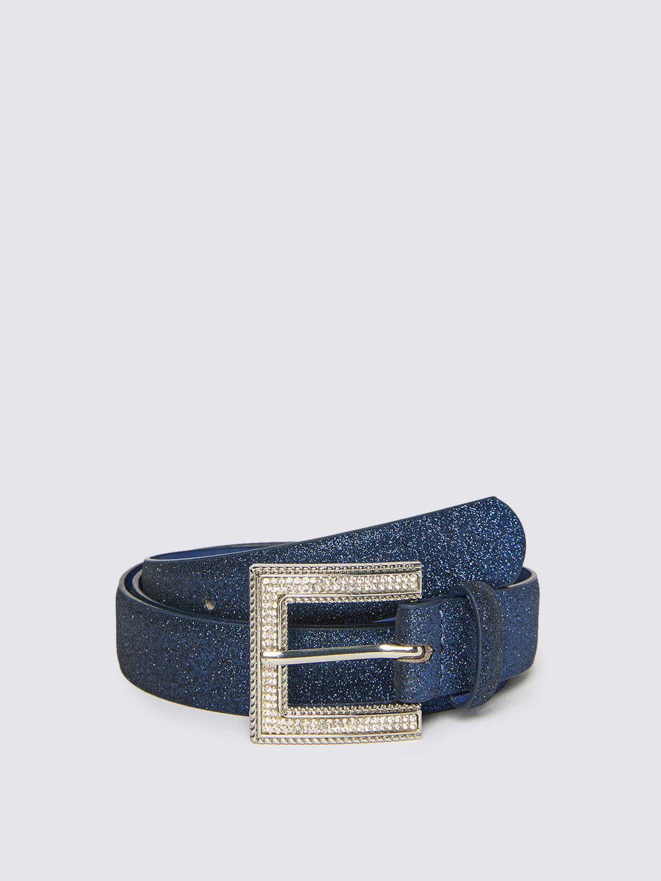 Belt with glittery jeweled buckle image number 1