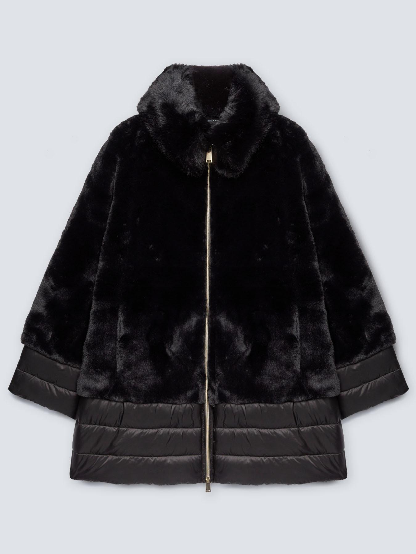 Piumino con parti effetto teddy image number 4