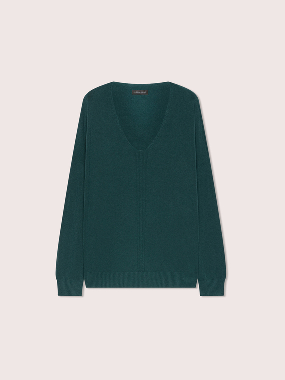 Pull col V en m&eacute;lange viscose