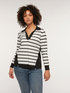 Striped polo shirt sweater image number 0