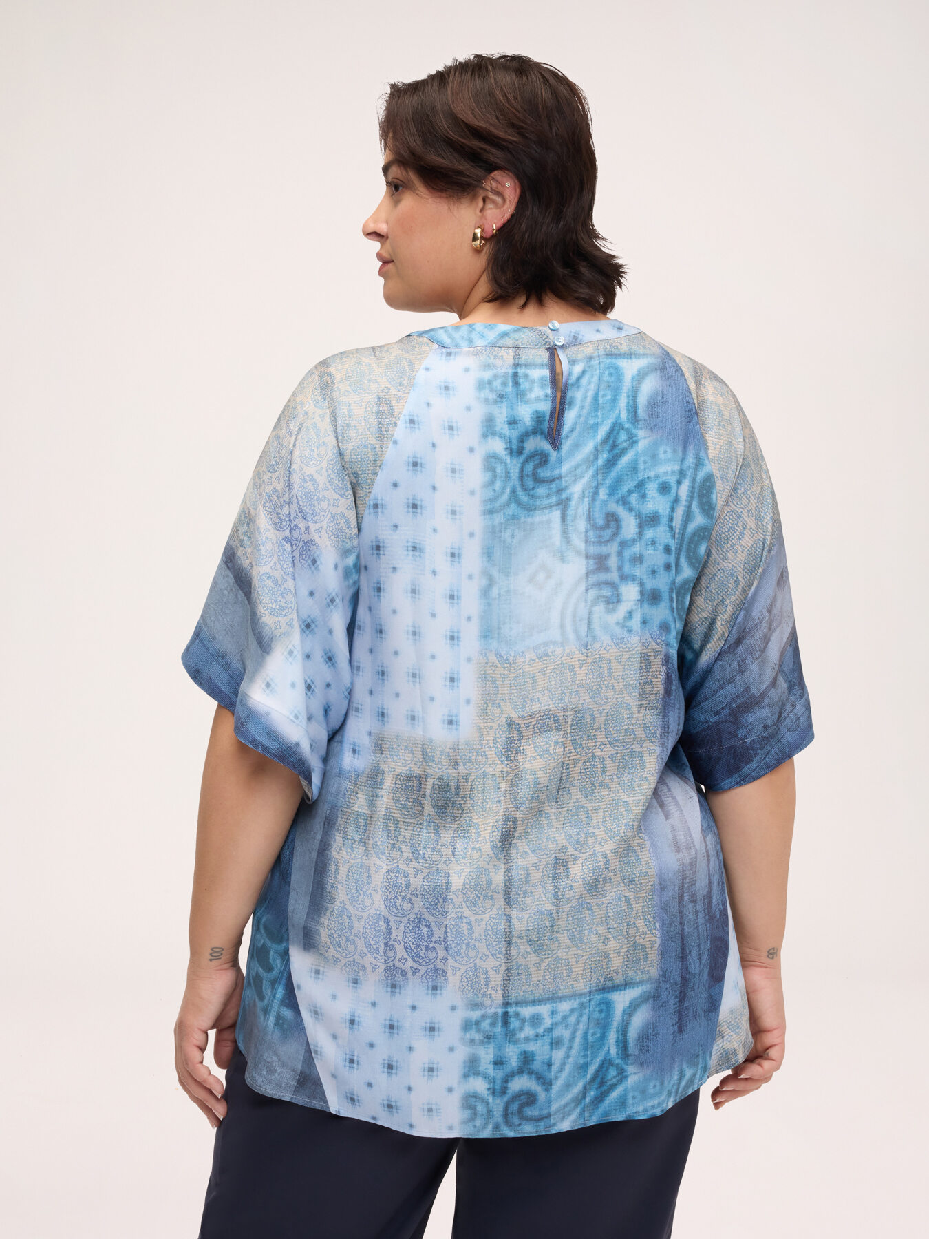 Viscose blouse with patchwork print image number 1