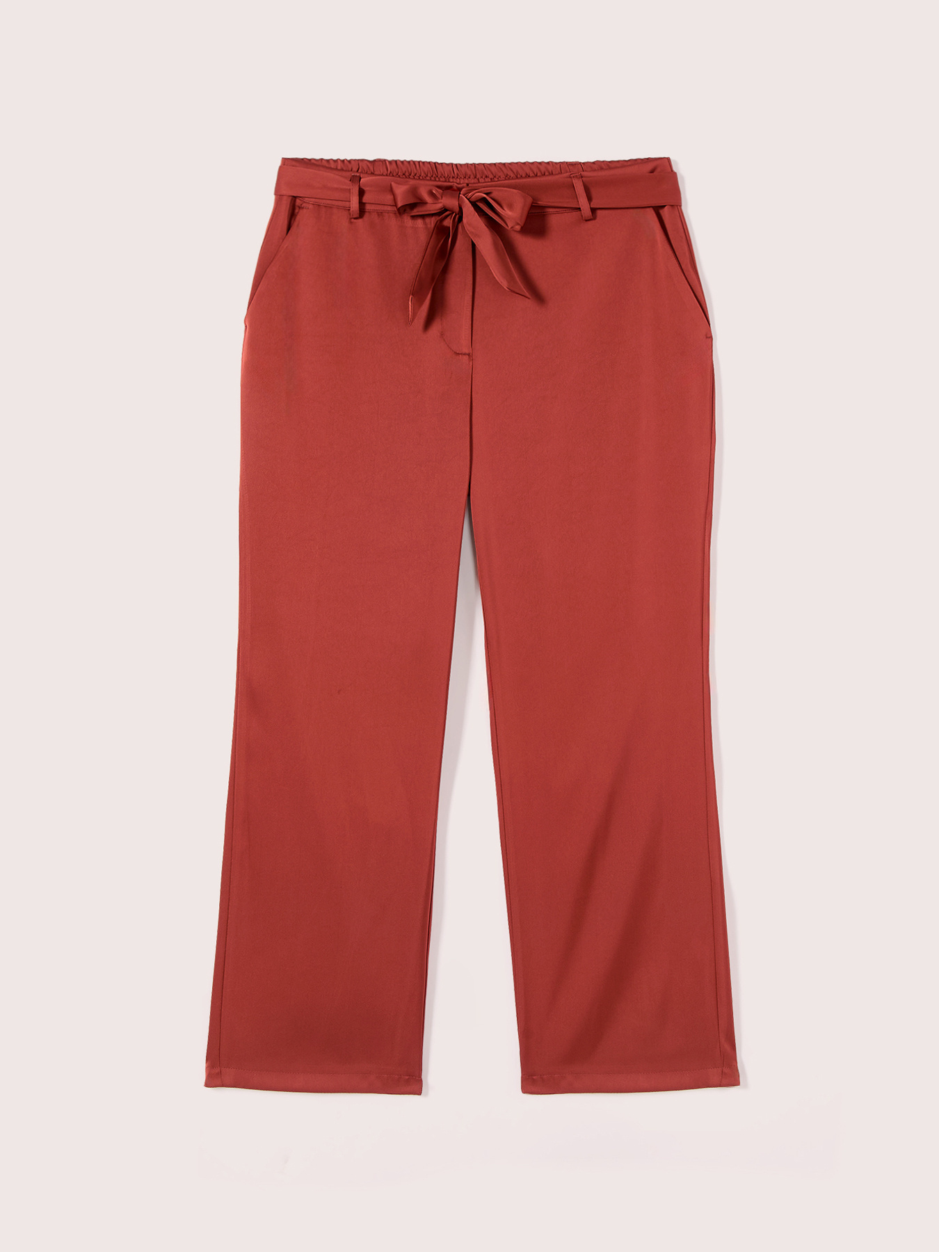 Satin trousers with belt image number 4