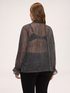 Micro polka-dot georgette blouse with bow image number 1