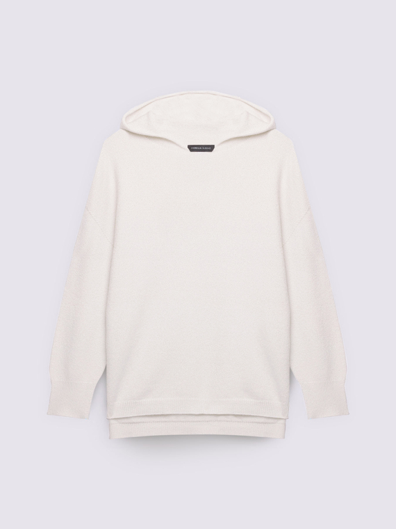 Hooded sweater in viscose blend