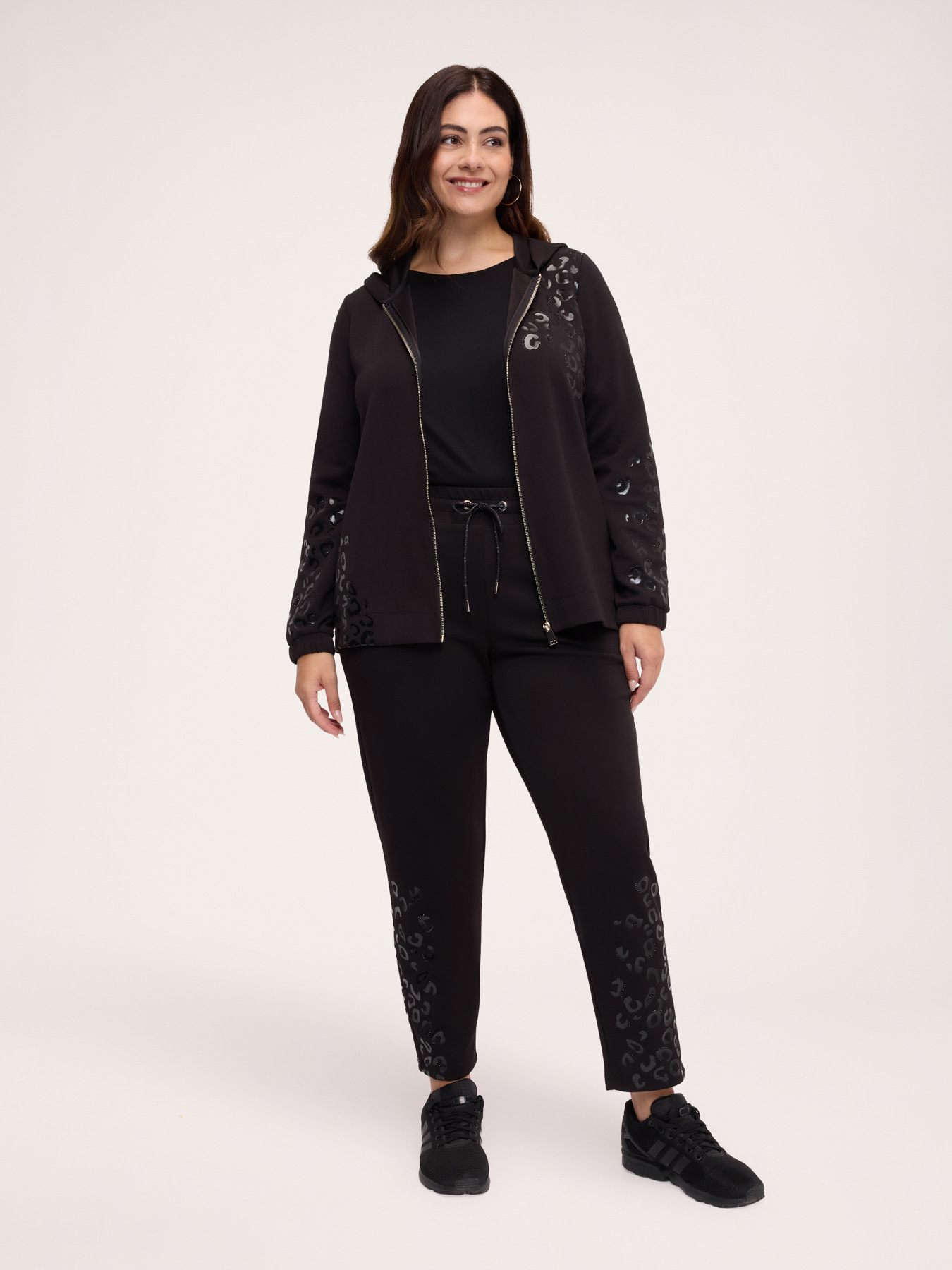 Joggers with embossed leopard print image number 2