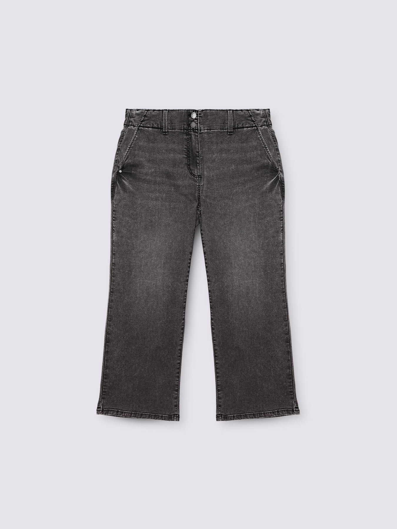 Stone-washed cropped jeans image number 5