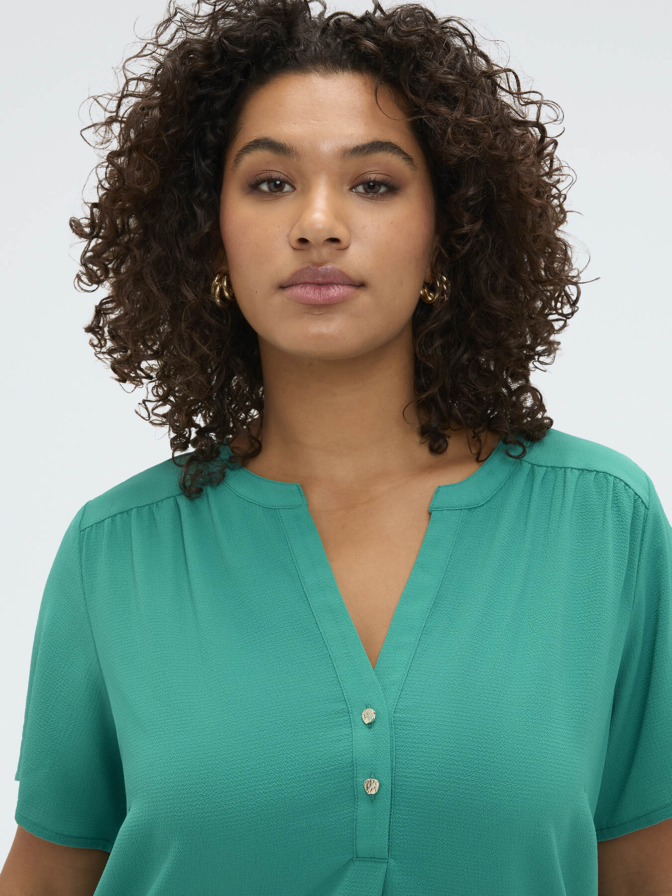 Lyocell blend T-shirt with buttons image number 3