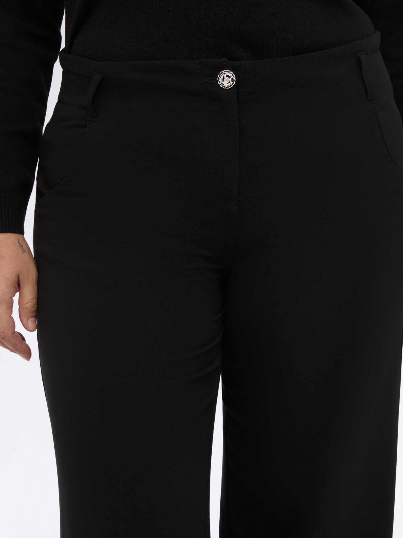 Pantaloni Wide Leg in tessuto scuba image number 2