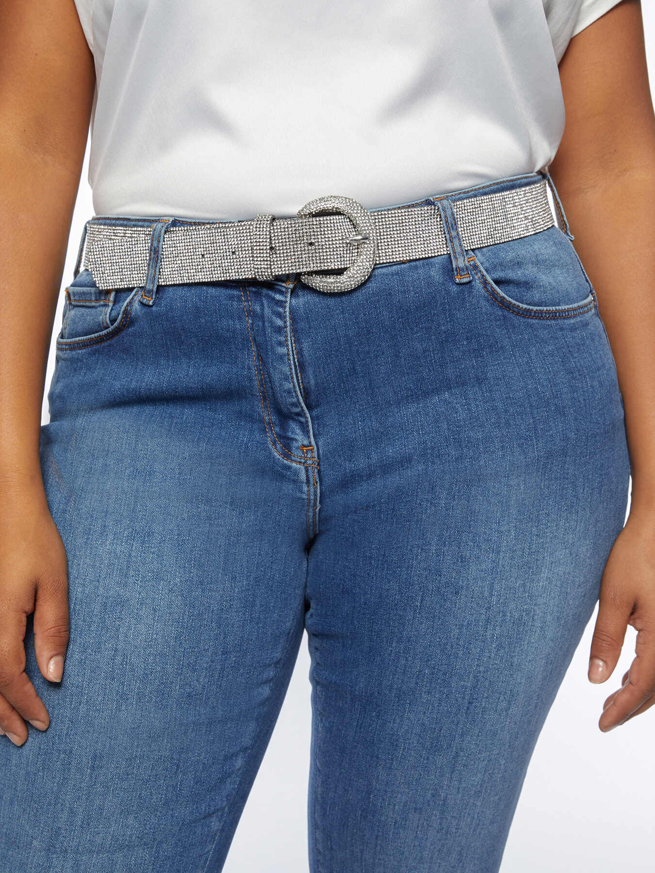 Belt with rhinestone pav&eacute; image number 2