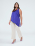 Satin top with asymmetric hem image number 2