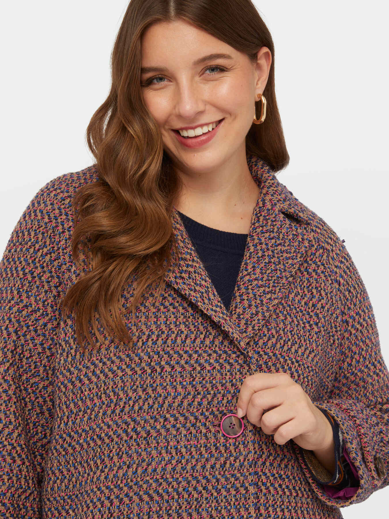 Cappotto jacquard effetto boucl&eacute; image number 3