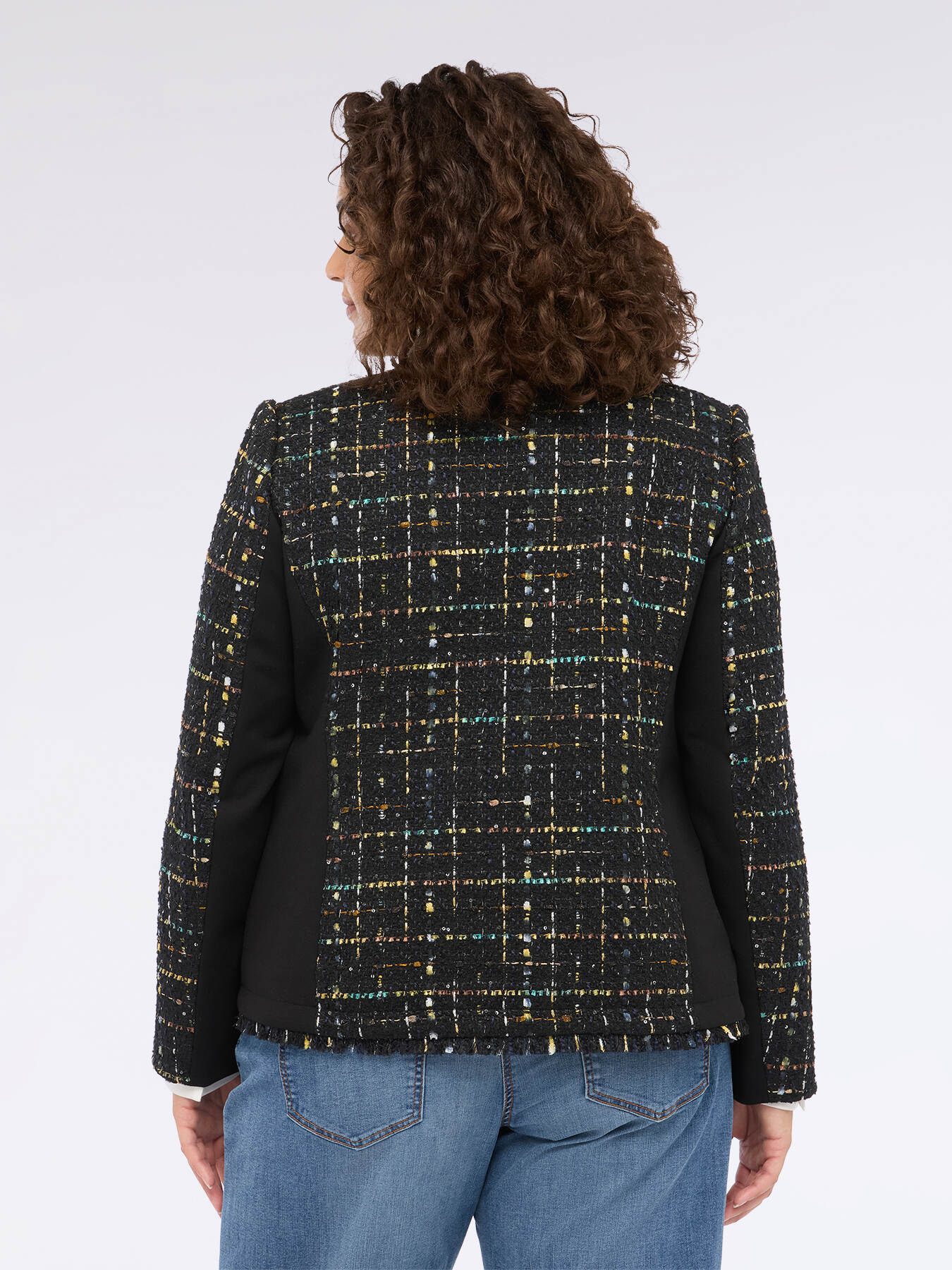 Bouclé jacket with fringe image number 2