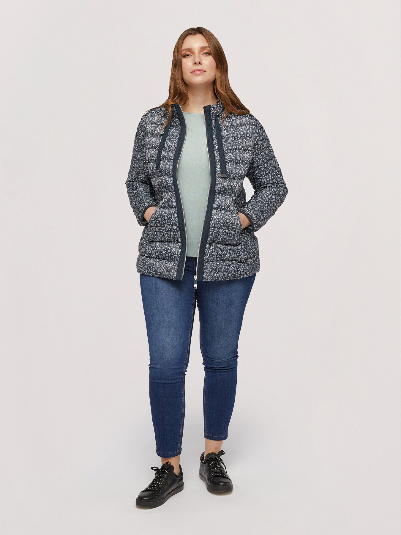 Lightweight quilted jacket with print image number 0