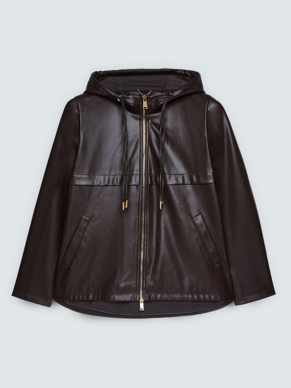 Giacca biker con cappuccio