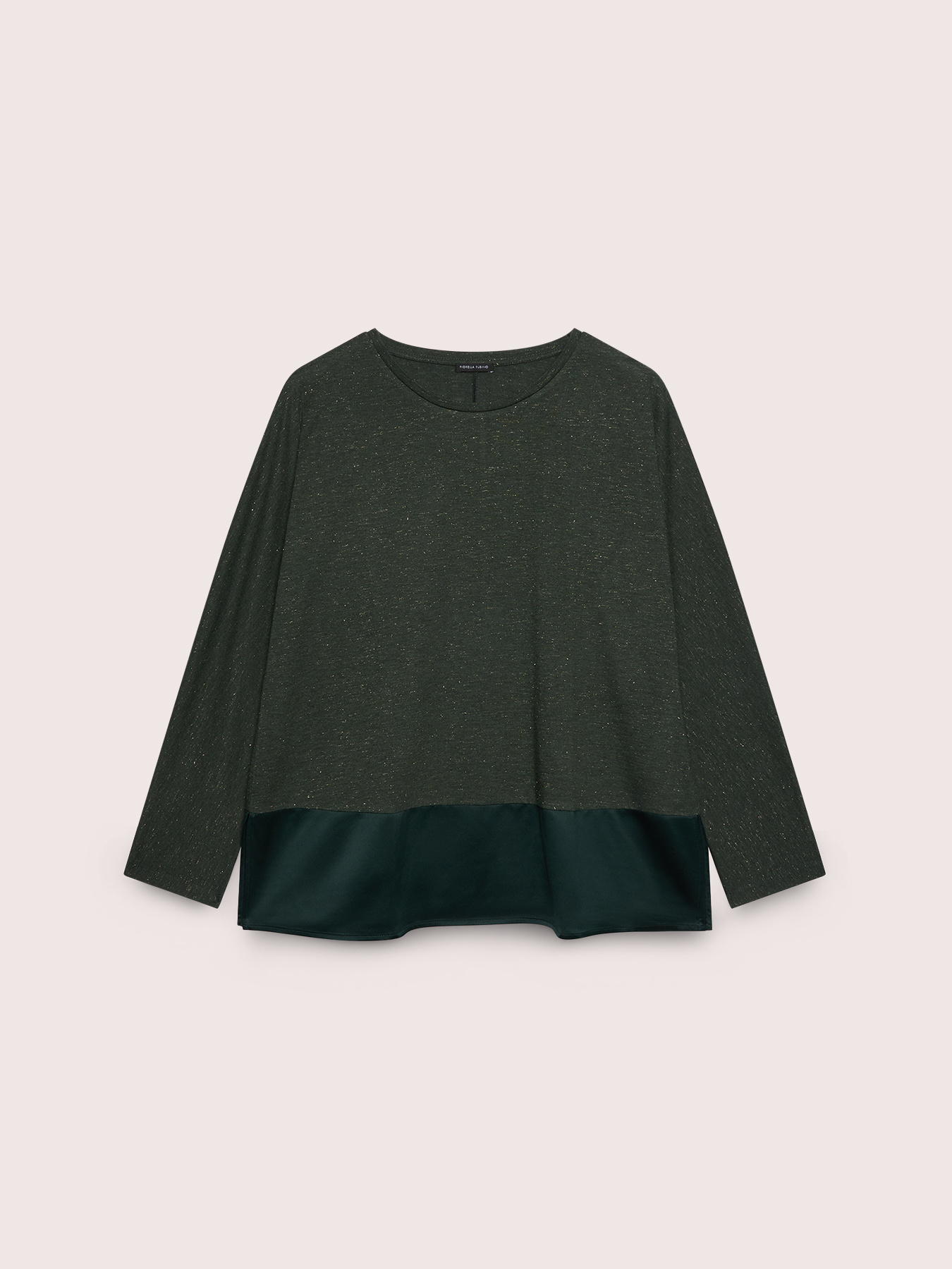T-shirt bimaterica in jersey lurex image number 0
