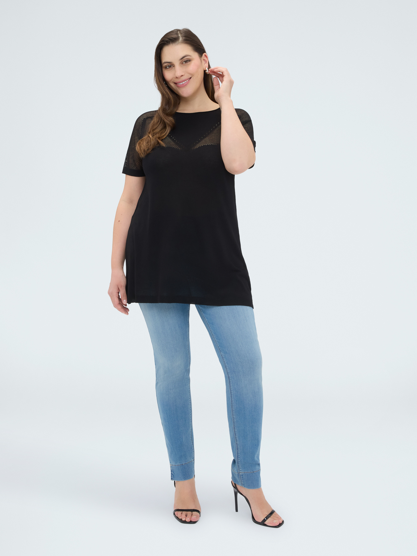 Openwork viscose blend sweater image number 3