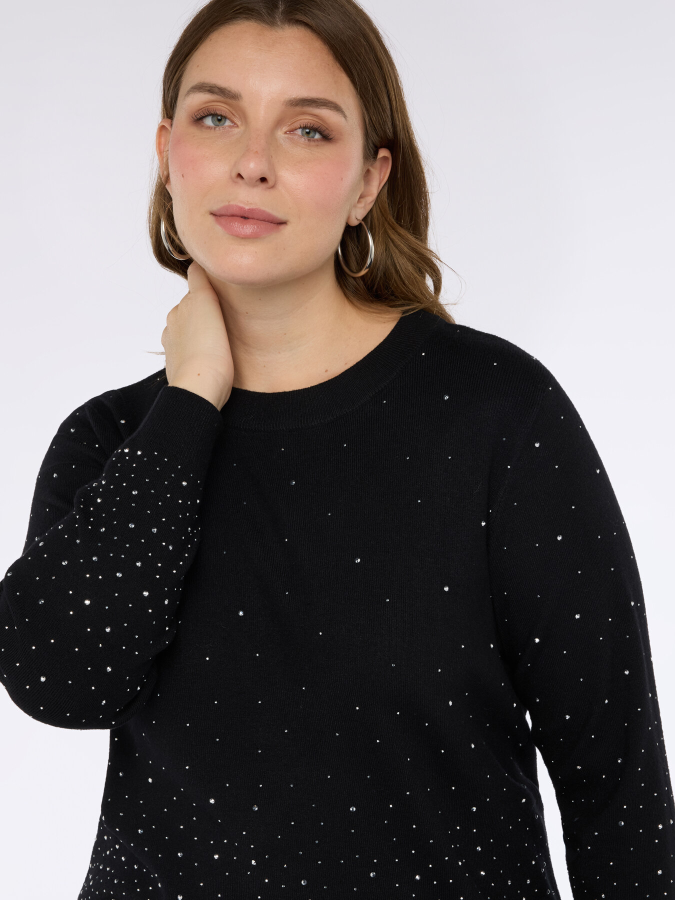 Crew neck sweater with luminous appliqués image number 3