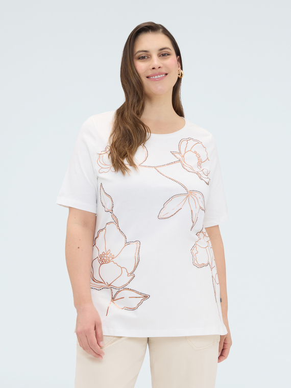 Cotton t-shirt with floral print