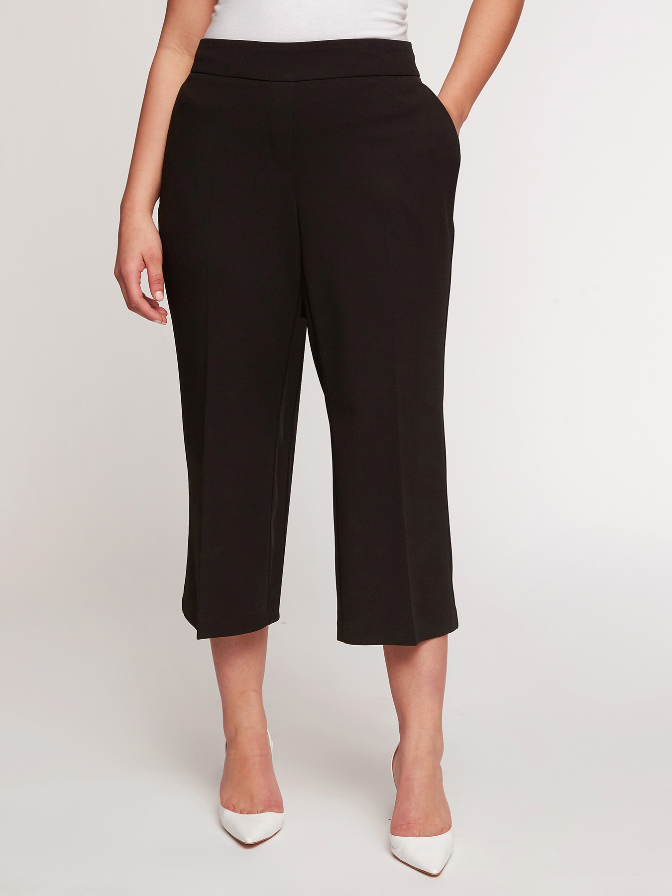 Cropped-Hose aus Scuba-Stoff image number 2