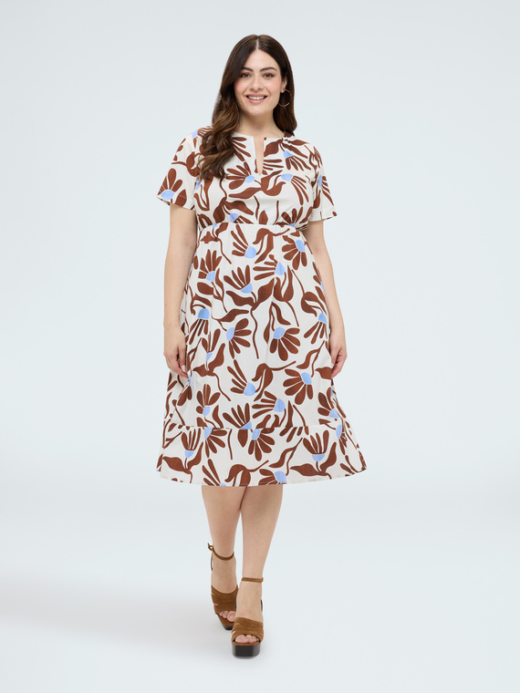 A-line dress with print