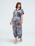 Bi-material t-shirt in viscose blend image number 2