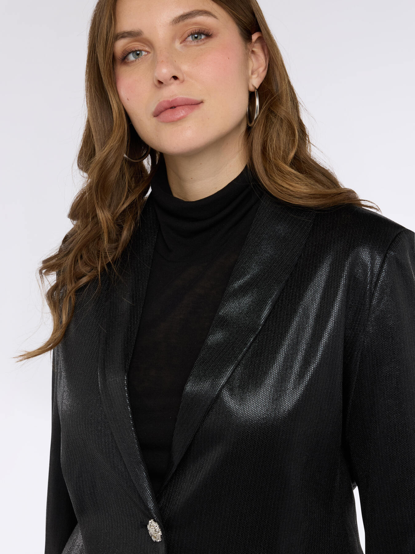 Blazer d&eacute;contract&eacute; en jersey lurex image number 3