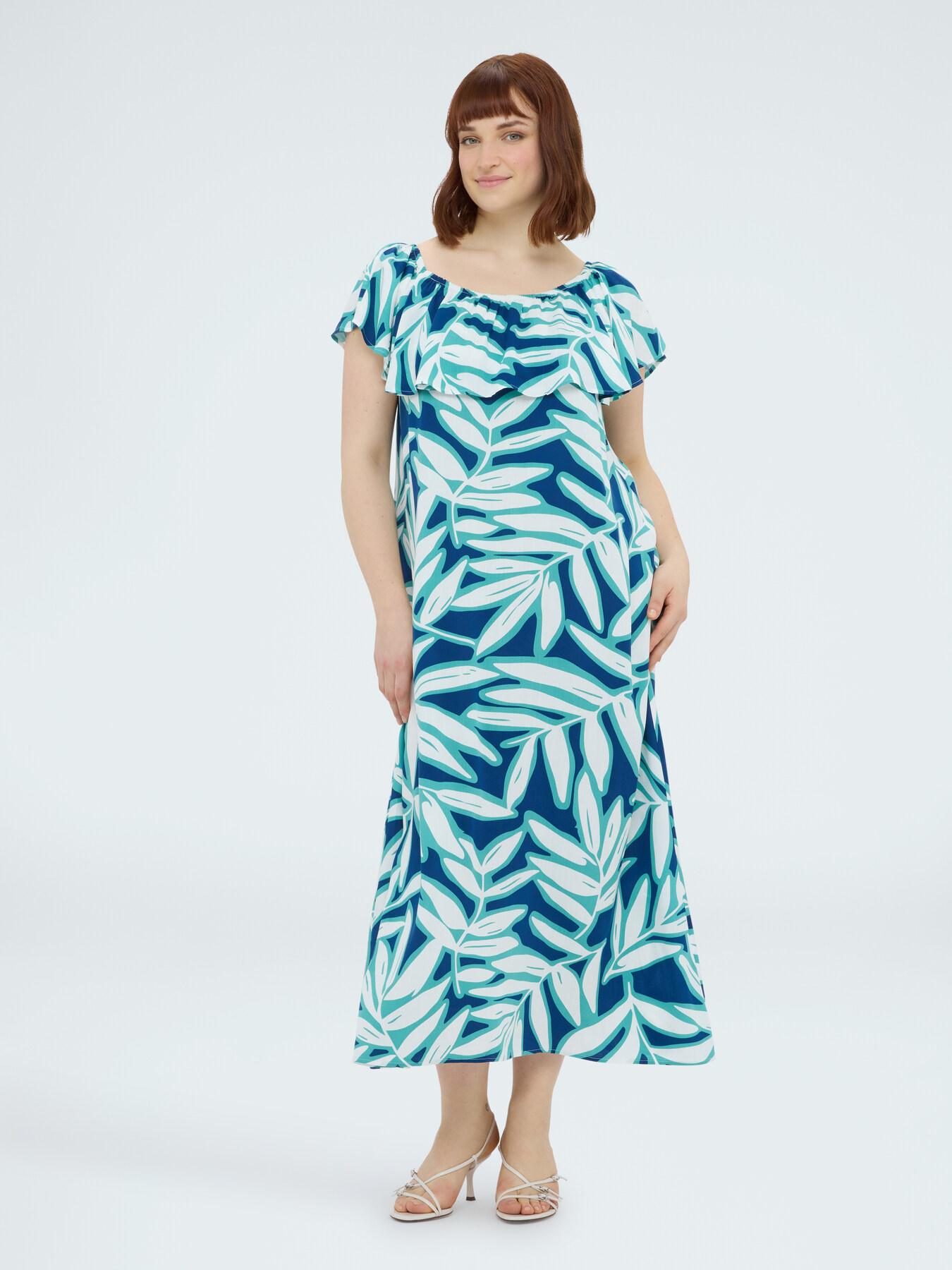 Vestito off shoulders con stampa image number 0