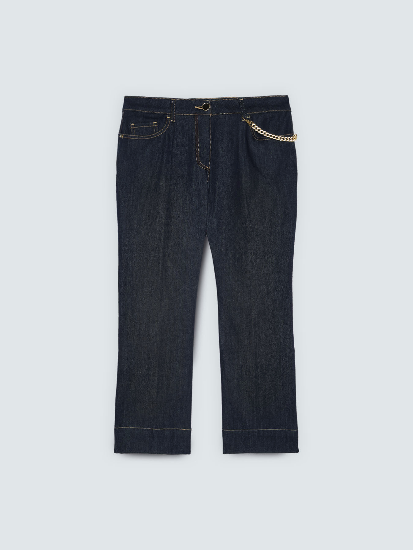 Jeans Kick Flare con catenella decorativa image number 4