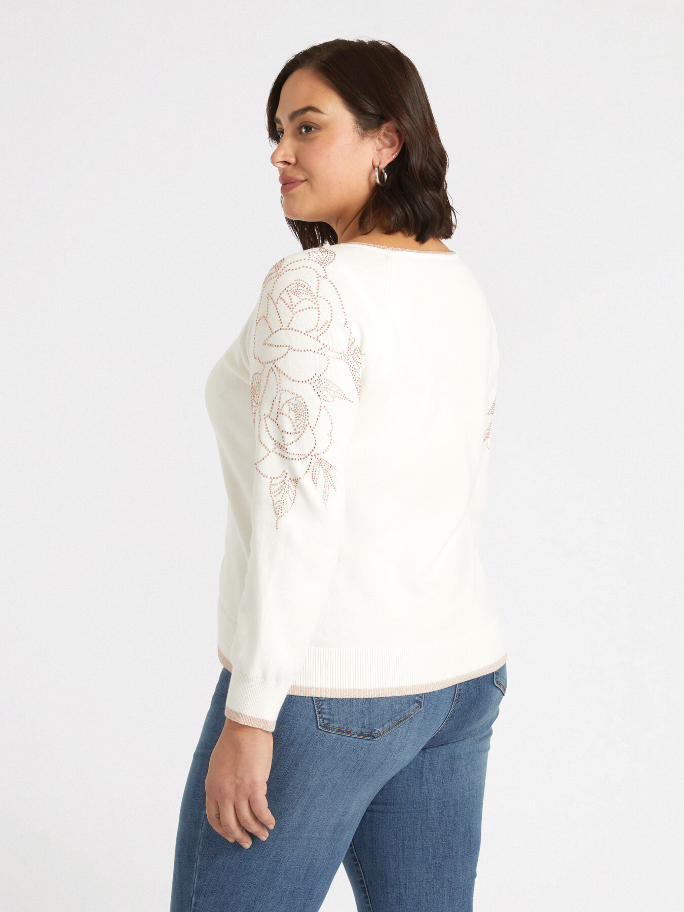 Pull avec broderie &agrave; fleurs image number 1