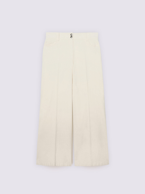 Wide leg corduroy trousers
