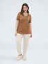 Cotton t-shirt with floral embroidery image number 2