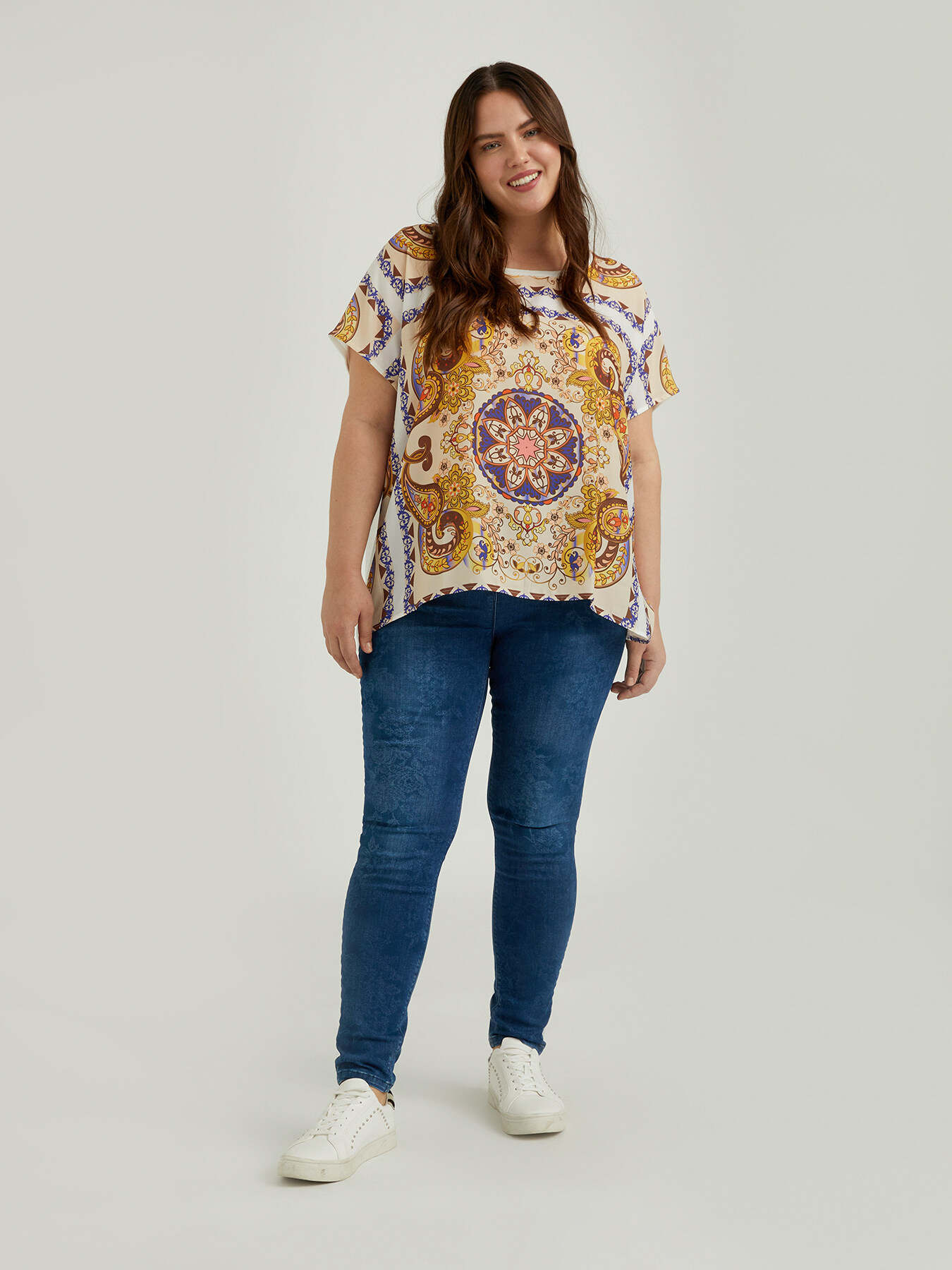 Jeggings push up Diamante blu rinse image number 0