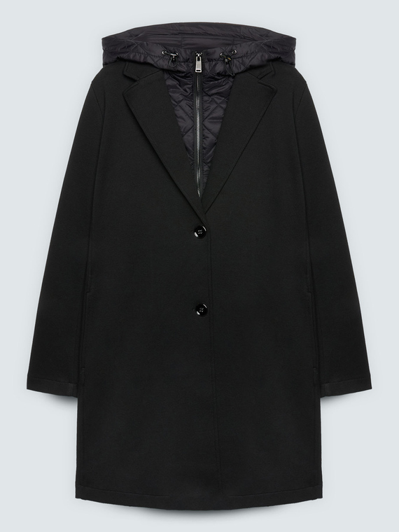 Manteau en scuba avec plastron amovible