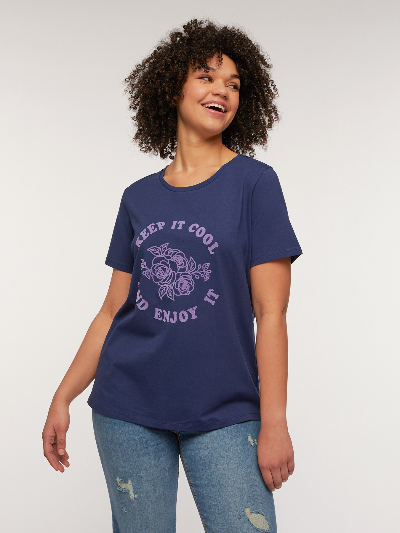 T-shirt avec imprim&eacute; effet velours image number 2