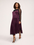 Slip dress in stretch satin with tulle and lace inserts image number 2