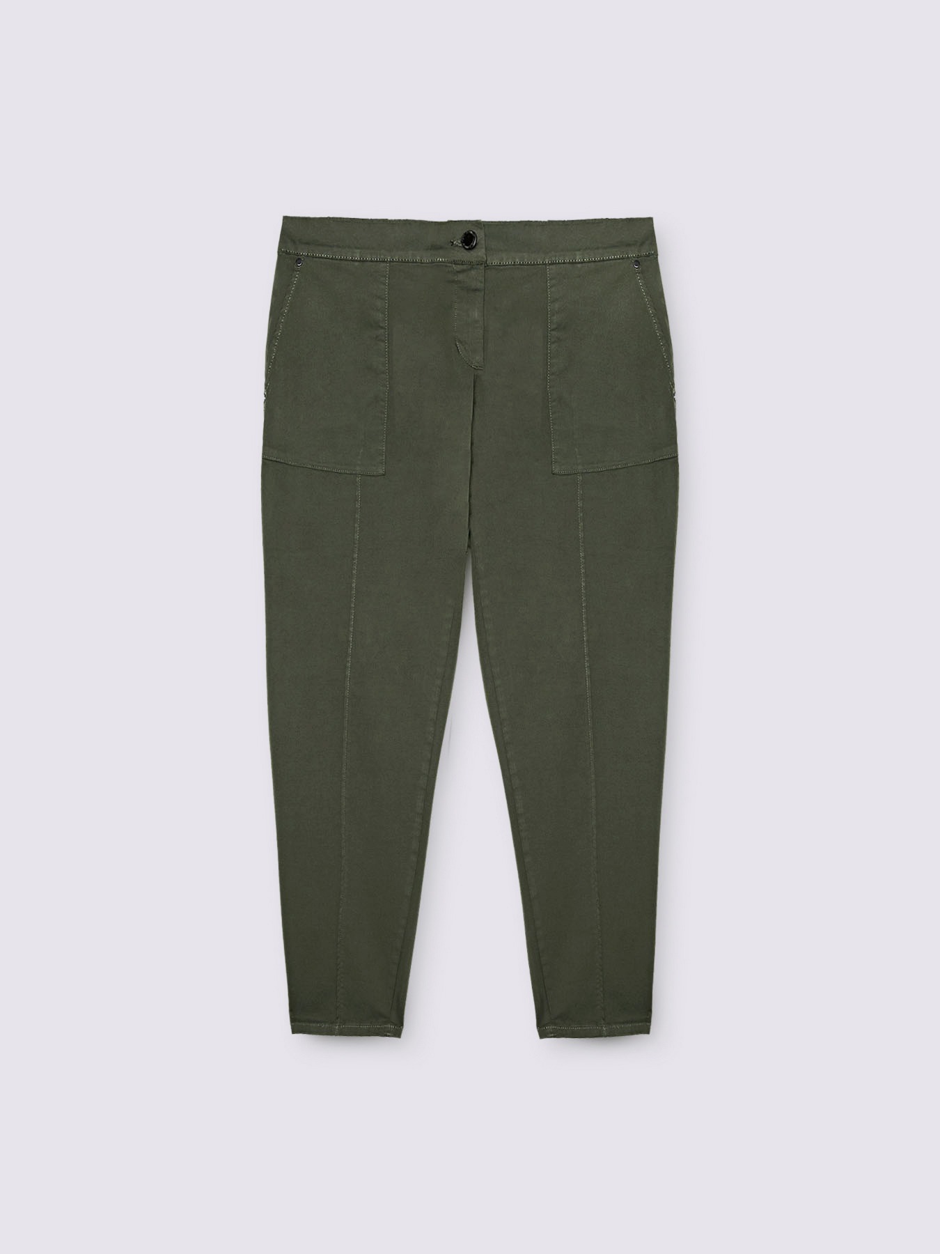 Pantalon coupe carotte en m&eacute;lange de coton image number 4