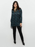 Printed satin dress with lace image number 3