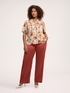 Viscose satin blouse with print image number 2