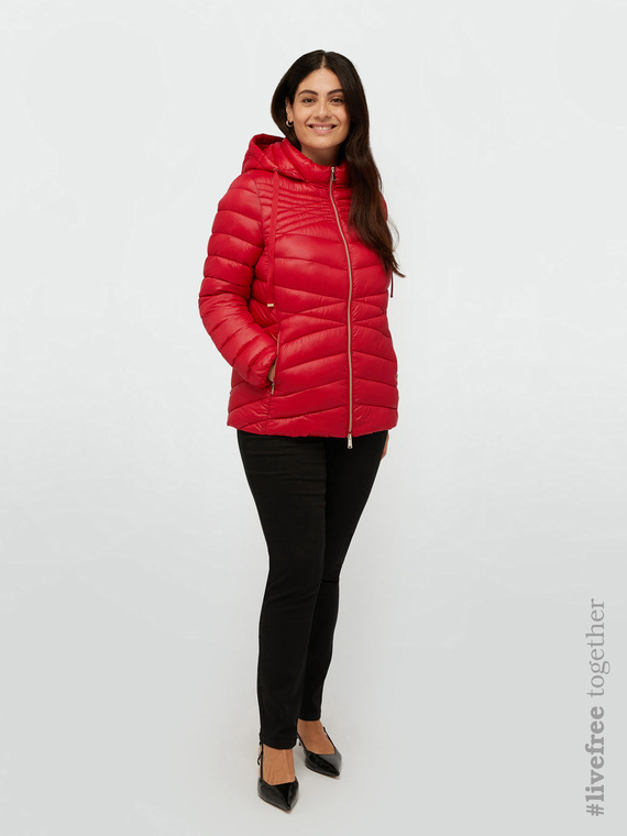 Fiorella Rubino - Piumino leggero trapuntato in Sorona® Aura Donna, Rosso Taglia: 39 (48 IT)
