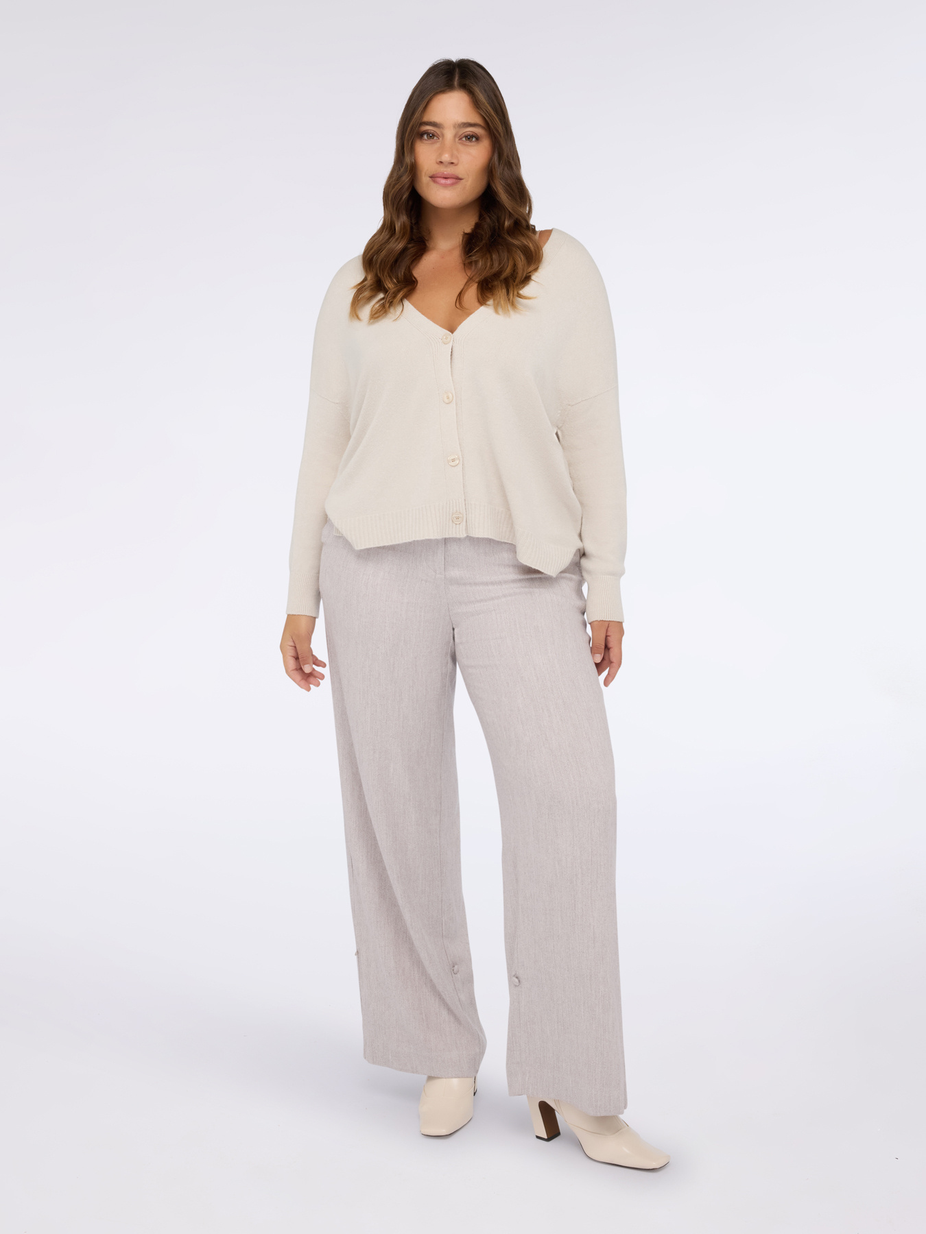 V-neck knit cardigan image number 0