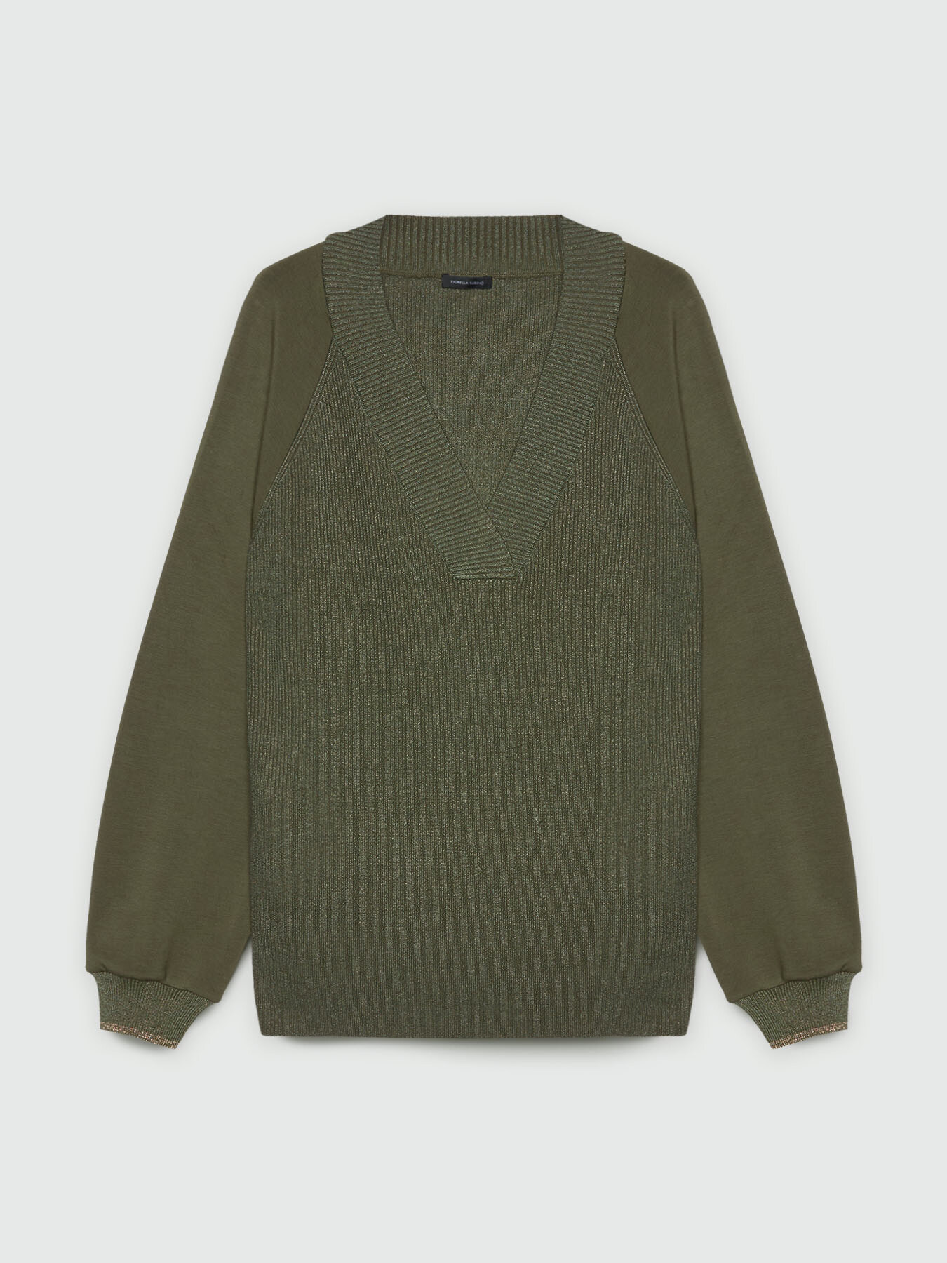 Maglia morbida con scollo a V e dettagli lurex image number 4