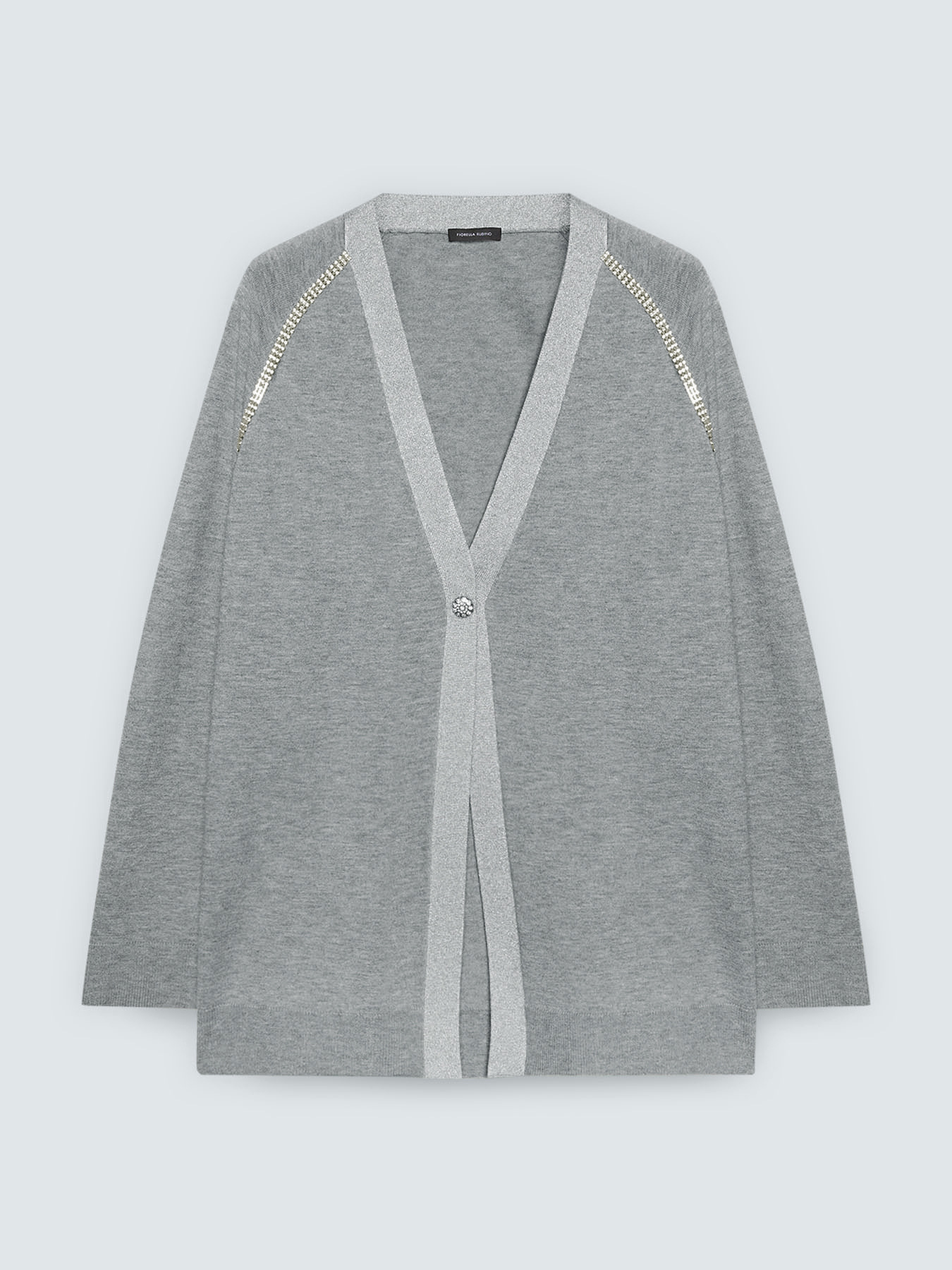 Cardigan aus feiner Strickware mit Kristall-Applikationen image number 4