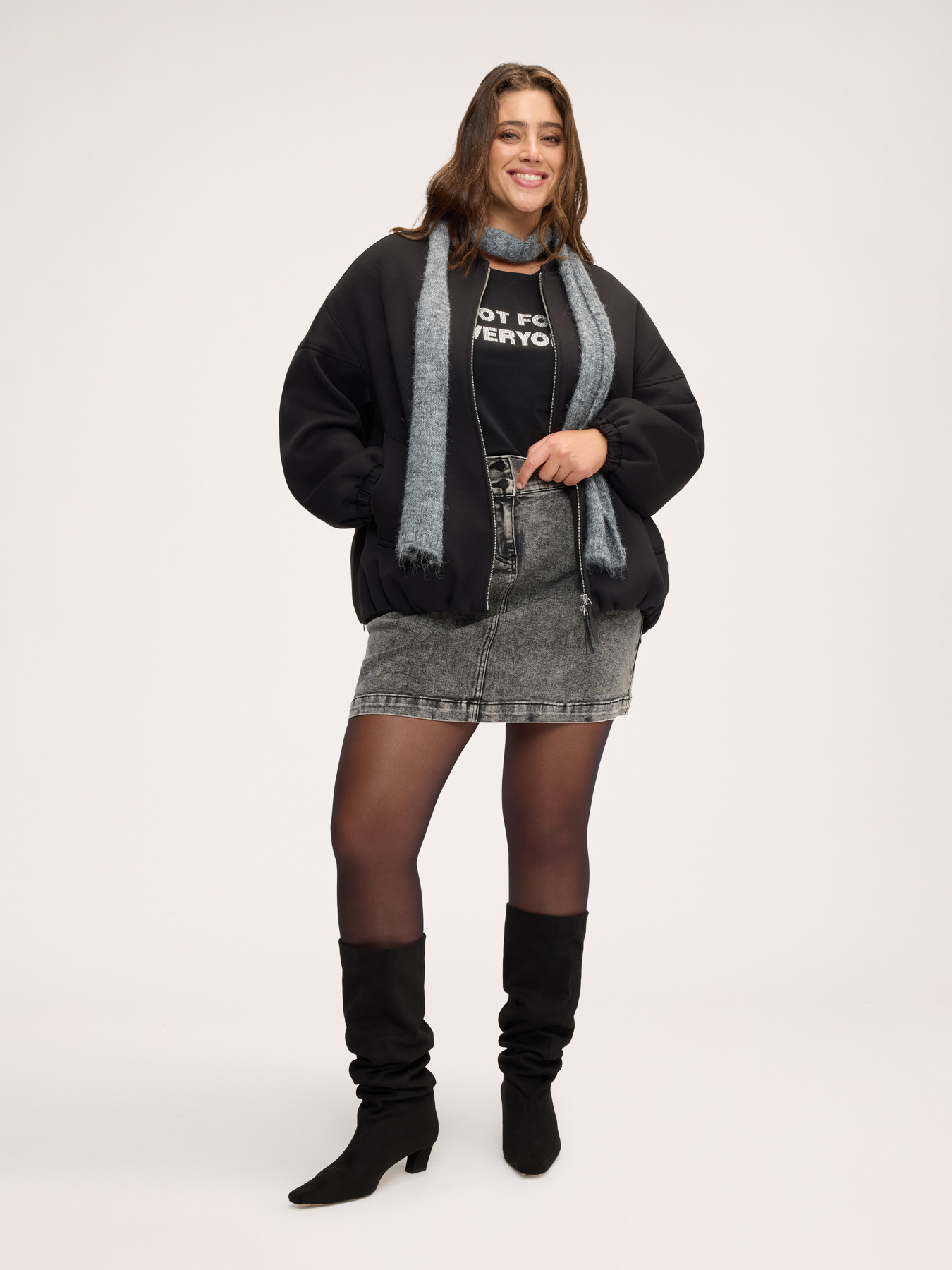 Steppjacke aus Scuba-Material mit Rippstrickkragen image number 2